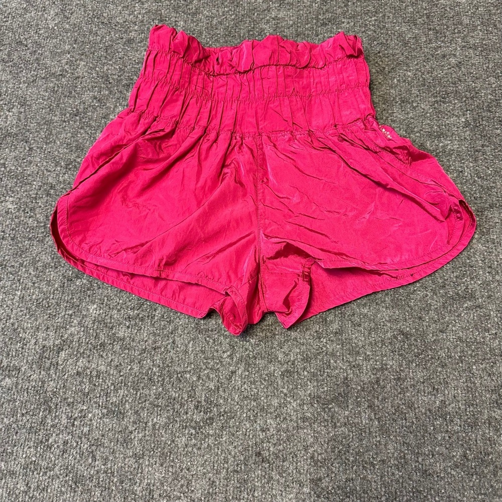 Free People Shorts Womens Size XS Pink Way Home High Rise Smocked Athletic Good